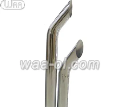 Heavy duty truck chrome bull horn exhaust stack