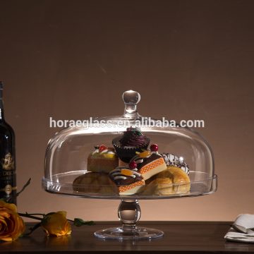 Best selling Cone-shape clear glass bell jar with glass base and lid,glass cake dome for wedding,party