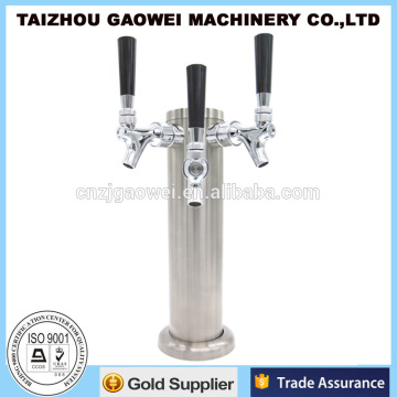 Triple hole beer faucet Draft SS Nickel Brushed Beer Tower
