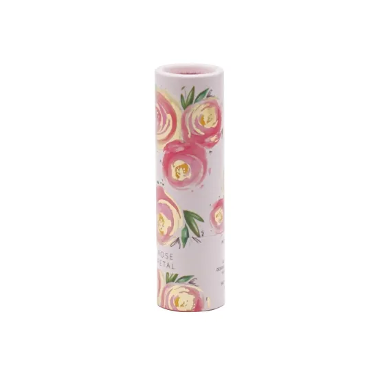 Paper Lip Balm Tube With Pink Flower Pattern