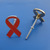 AIDS & HIV awareness, Wolf-Parkinson-White, Heart Disease, Hypertension red ribbon design car badge