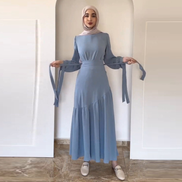 Middle East Abaya and Lace-Up Dress 2-Piece Set for Women in Dubai