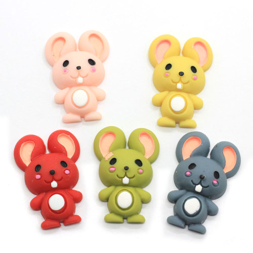 Cartoon Mouse Flatback Resin Crafts Artificial Animal Decoration Kawaii Keychain Ornament Handmade Art Decor