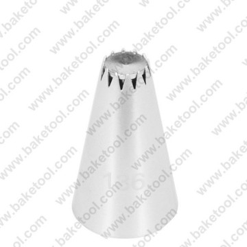 Stainless steel cake decorating special nozzles #136 with core
