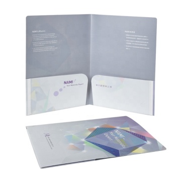 Custom Logo White PP Presentation Folder 2 Pockets 0.35mm Thickness