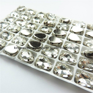Teardrop Shape 10*14mm Stone Accessories. Hot Sale Sew-on Glass Fancy Stone for Shoes