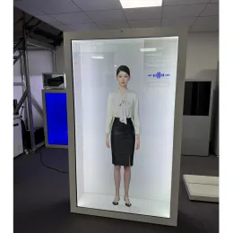 75Inch Transparent LCD Box Indoor 3D Holobox Interactive Showcase Virtual Ai Digital Human Hologram