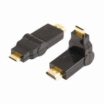 Placcatura mini HDMI maschio a maschio connettore HDMI, tipo altalena, oro 24K