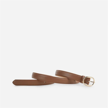 Ceinture maigre en cuir marron chic pour les femmes