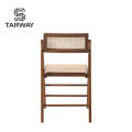 Hot Selling Nordic Stylish Wood Cane Seat Dining Chairs Home Furniture Nature Wicker Rattan Dining Chairs