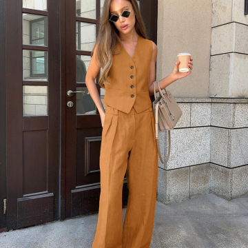 Elegante moda coreana delle donne estive: pantaloni di cotone in lino - Nuovo arrivo