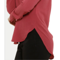 Women's Red Loose Long Sleeve Shirts