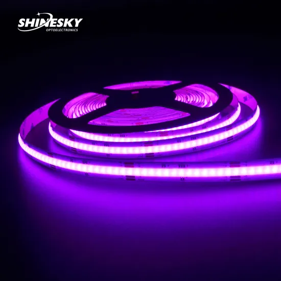 High Brightness COB RGB LED Strip Light - Dimmable, Cuttable, No Spot No Shadow DC12V Flexible Strip
