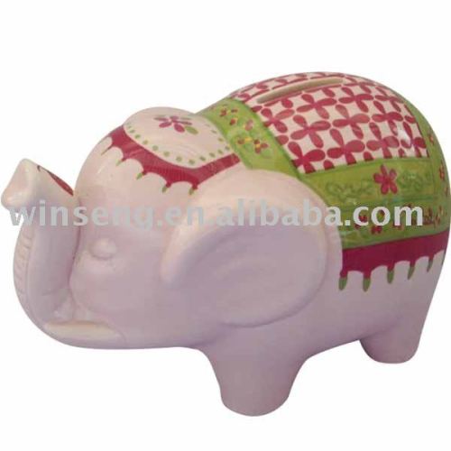 Lovely light pink elephant design ceramic piggy money bank