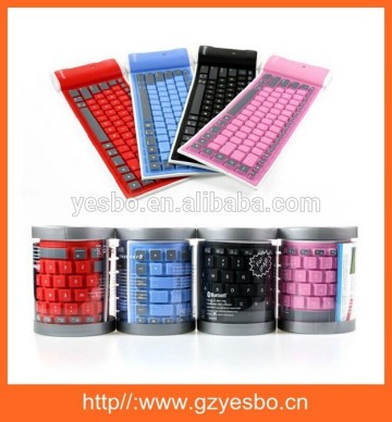 87 key silicone keyboard, waterproof soft bluetooth keyboard folded