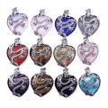 Gemstone Heart Antique Silver Dragon Gemstone Pendant (32x42mm) for DIY Making Jewelry