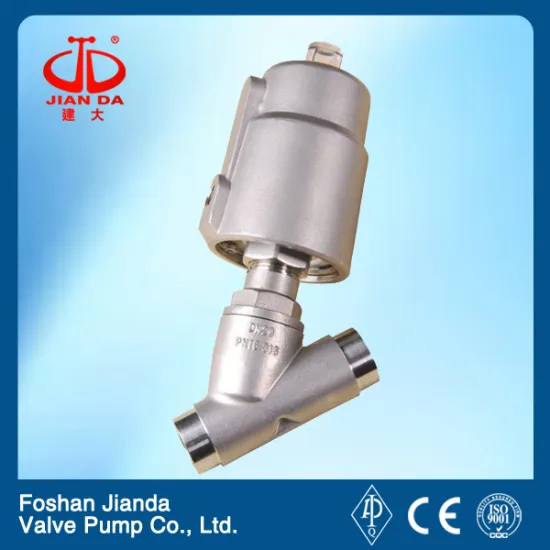3/4'' stainless steel welding pneumatic angle seat valve