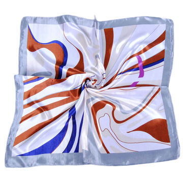 Polyester Satin Scarves, Measures 60cm*60cm, Customized Own Sizes and Printings are Accepted