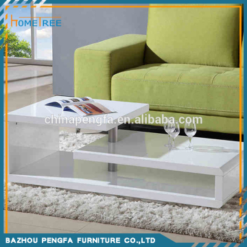 2015 Hot Sale White High Gloss Coffee Table, Wooden Tea Table Design