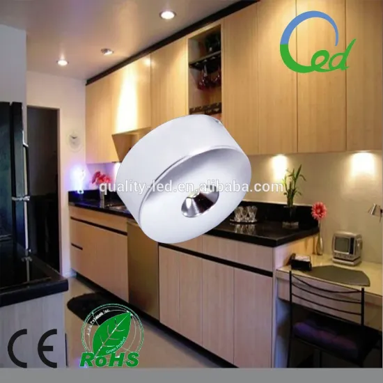 Dimmable silver 12v 1w led puck light for furniture CE RoHs ETL