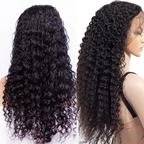 Wholesale Remy Brazilian Wigs Pre Plucked Transparent Lace Frontal Water Wave Wig
