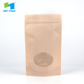 Biodegradable Kraft Paper Zipper Pouch With Oval Window