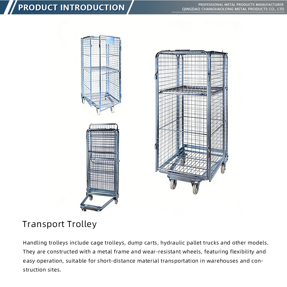 Heavy-Duty Wire Mesh Transport Trolley X