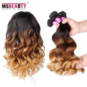 Unprocessed virgin 100% brazilian 3 tone ombre color hair ombre color synthetic hair ombre brazilian hair curly
