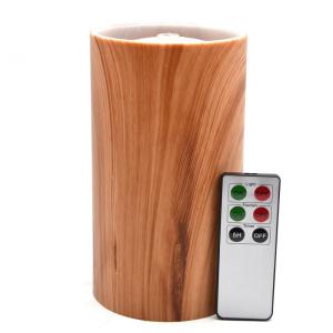 Rechargeable Water Fountain Candles With Wooden Pattern