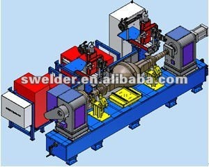 Special automatic welding machine for dual torch circumferential seams of axle head on axle housing car parts welding