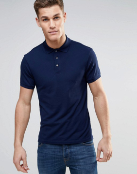 Guangzhou Xinlan Factory Custom Short Sleeve Navy Men's 100% Polyester Pique 200g Slim Fit Casual Latest Polo T-Shirt