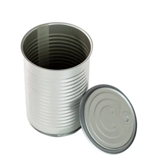 round tin cans for food