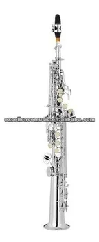 Brass body nickel plated Bb tone Soprano Saxophone at competitive price