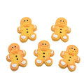 Kawaii Xmas Charms Simulazione Gingerbread Man Resina 100pcs Cartoon Biscuits Fai da te Art Deco Slime Filler Accessori