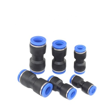 PU Hose Tube Push-in Straight Union - Plastic Black Quick Touch Pneumatic Push-in Fittings and Couplings
