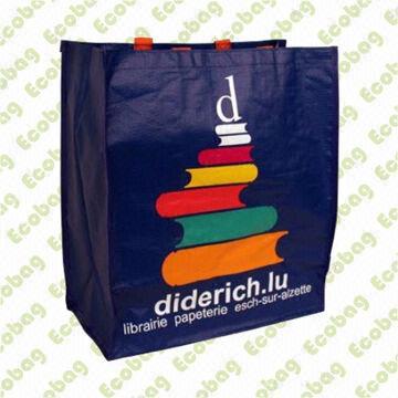 Shopping Bag, Made of RPET, with Printed OPP Film Laminated, Eco-friendly Feature