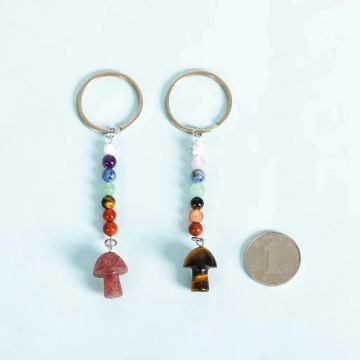 Gemstone Key Ring - Crystal Mushroom Jewelry Accessory for Gifts
