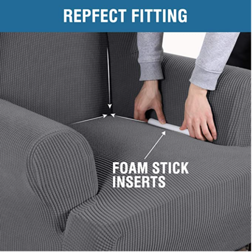 1 Piece Super Stretch Stylish Wingback Chair Cover