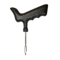 L-handle tire plug tool for tire repair plug