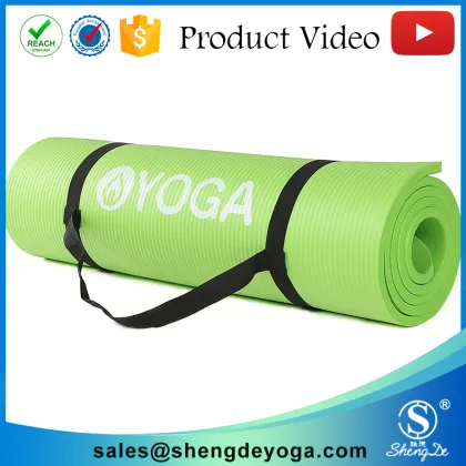 2015 premium nbr yoga mat, nbr yoga mat with strap, yogamatte yoga matratze