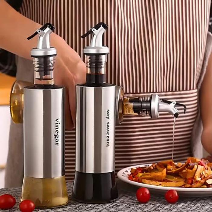 Elegante Ölspenderflasche aus Edelstahl in Lebensmittelqualität