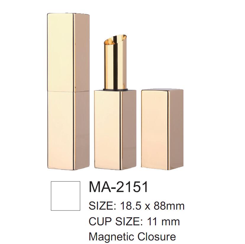 Contenedor de lápiz labial de aluminio cuadrado delgado MA-2151