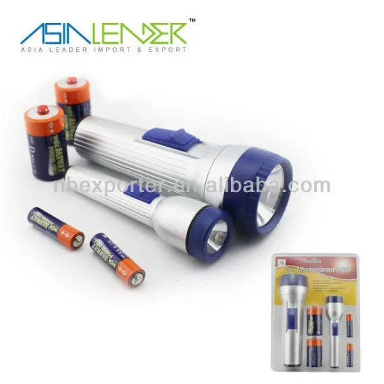 2er taschen lampen set flashlight bat