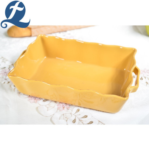 Fashion Popular Style Ceramic Baking Pans With Handle