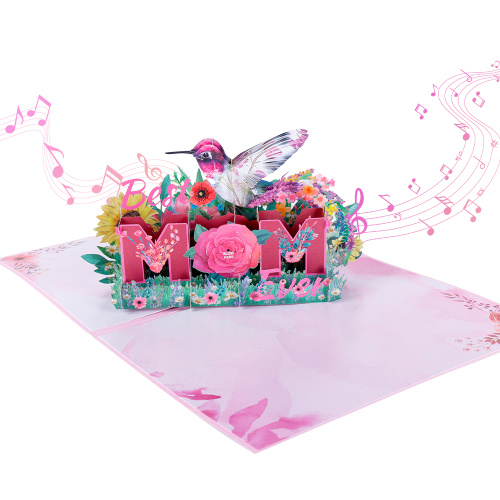 Tarjeta luminosa musical del Día de la Madre 3D