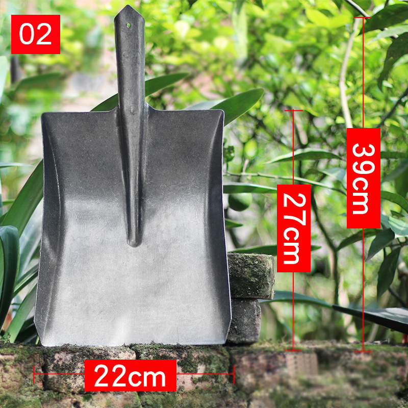 Agricultural tools Thickened square flat shovel Carbon steel metal shovel Horticultural shovel without handle
