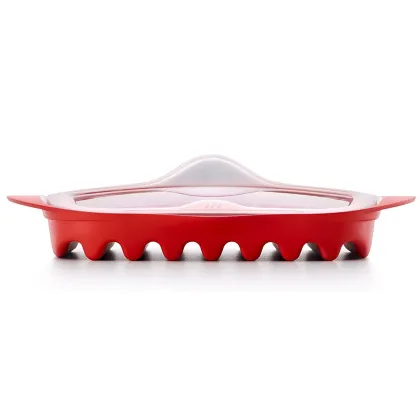 Custom Food Grade PP Material Bacon Microwave Cooker with Lid