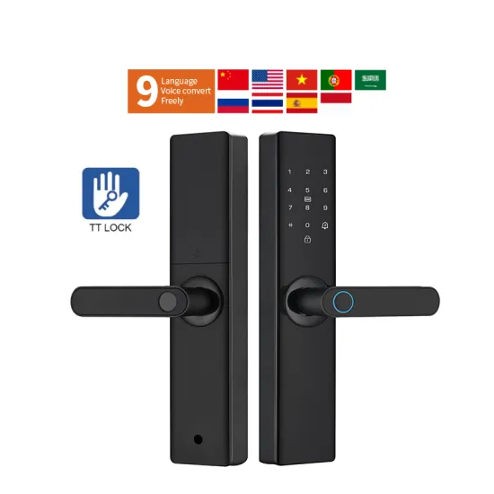 Multi-Language Tuya Keypad Nfc Fingerprint Front Door Lock