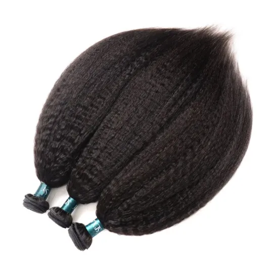 African Girl Yaki Kinky Straight Human Hair Bundles Drawstring Ponytail Hair Extensions Natural Color Puff Ponytail Products