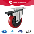 American Medium Duty Plate Swivel with Brake PP Core PU Caster Wheel